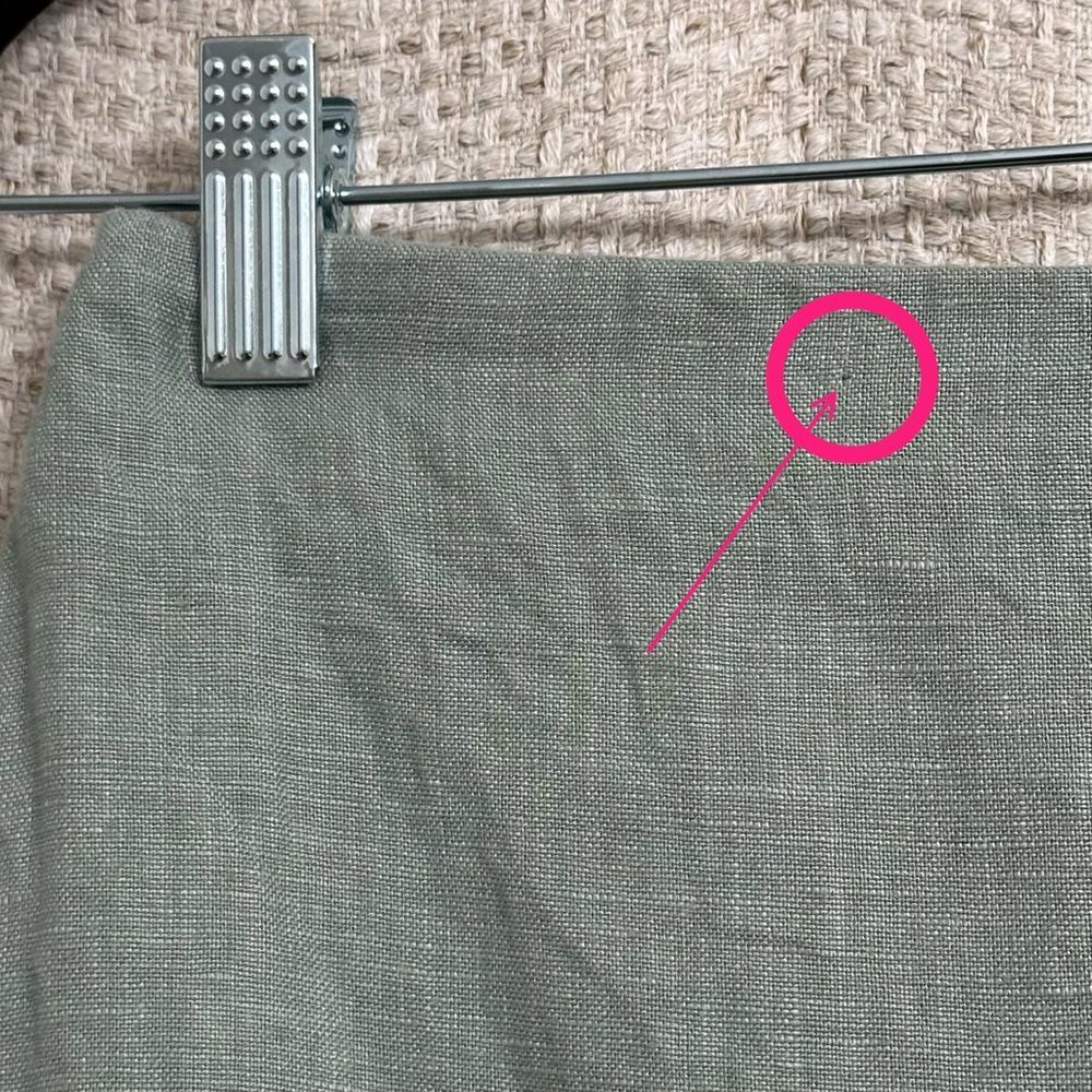 Abercrombie & Fitch Linen Mini Skort Scalloped Hem Green Sz Small Coastal Preppy - Picture 9 of 9